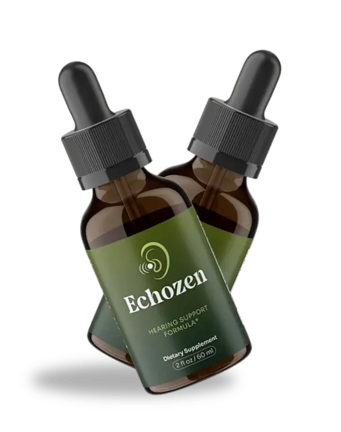 EchoZen natural hearing support supplement drop bottles
